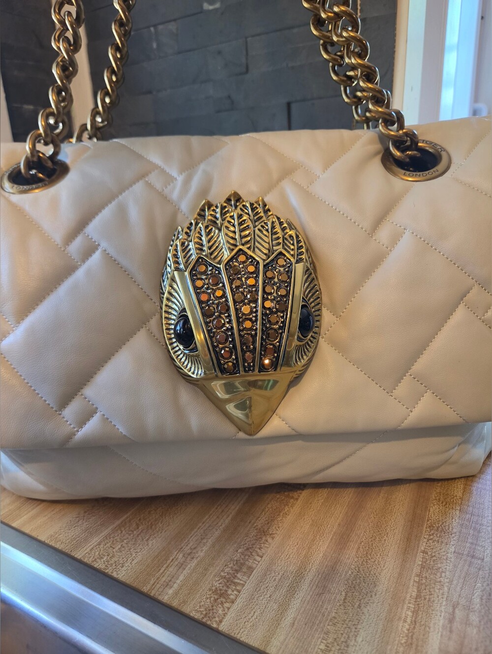 Kurt Geiger NWT Creme Quilted Macro Kensington GORGEOUS - Picture 11 of 11